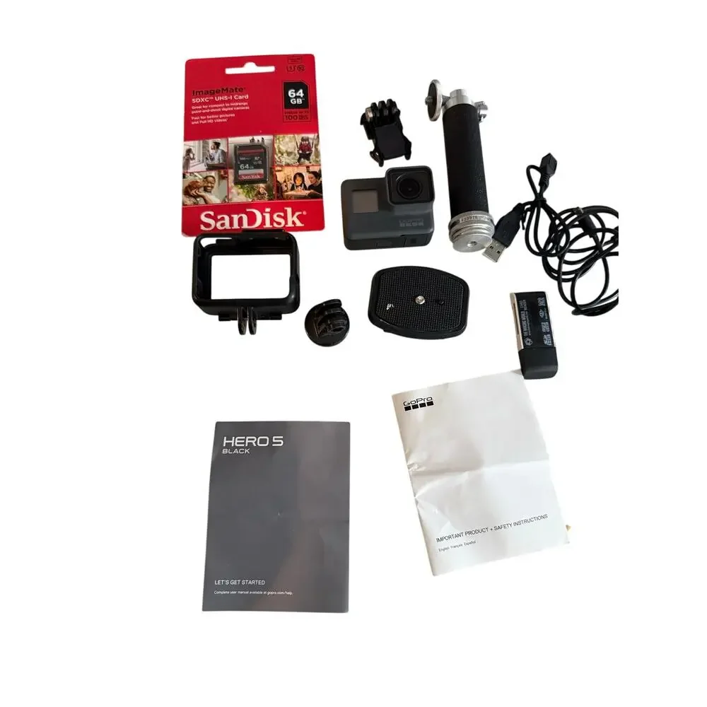 GoPro HERO5 Black 4K Action Camera Bundle w/ 64GB SD Card Accessories Tested
